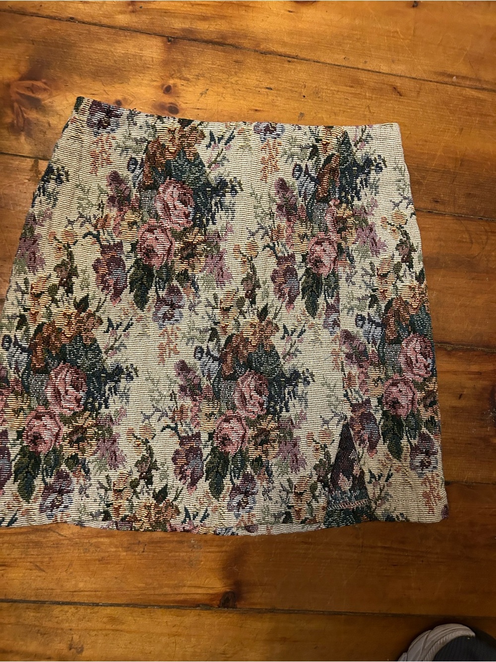 wild fable Floral Tapestry Mini Skirt in Cream, Pink and Green